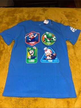 Blue Super Mario Character Graphic Tee for Kids